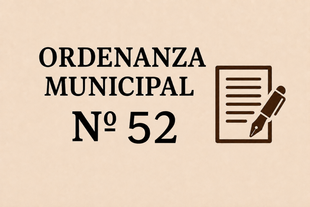 Ordenanza Municipal N° 52