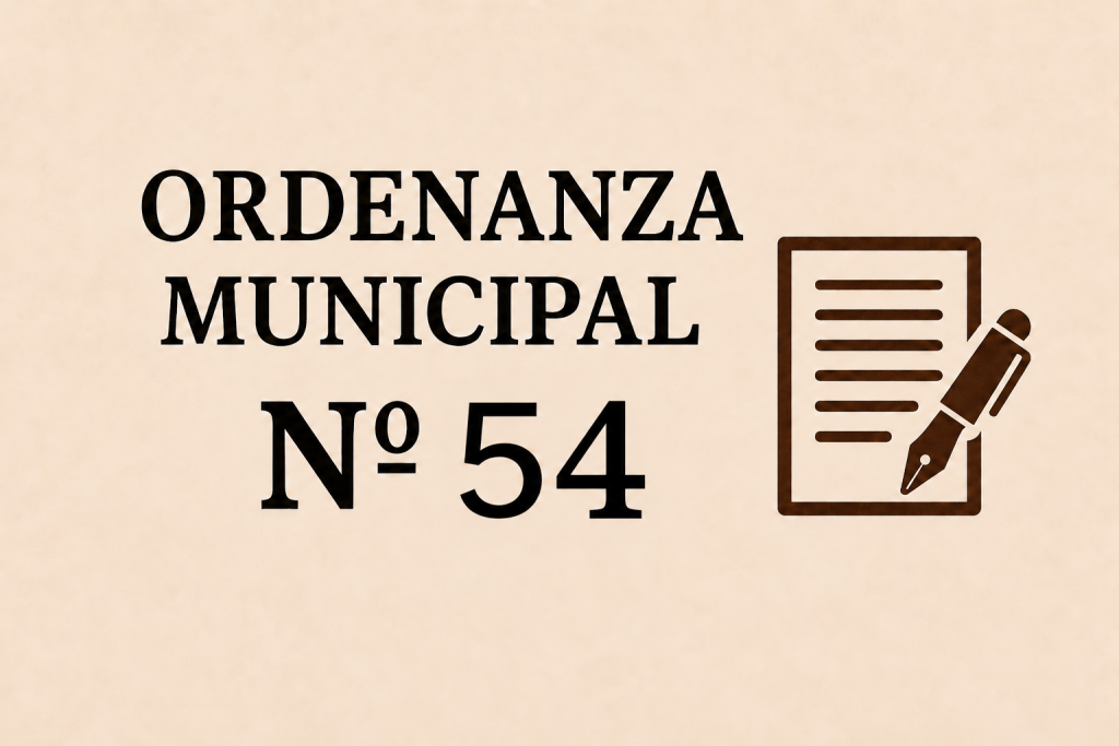 Ordenanza Municipal N° 54